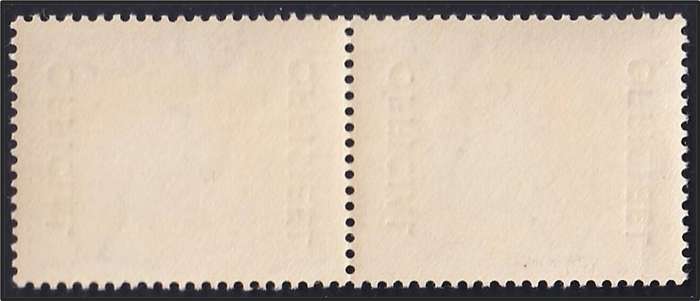 1950/4 Union 5/- Official CC.48 MM(*) Pair, UHB Variety - Green Slash top of Inner Frame - Scarce!
