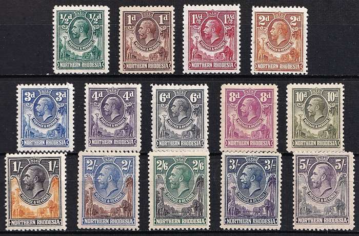 1925 Northern Rhodesia KGV MM(*) S/Set to 5/-  @ CV  R2,585