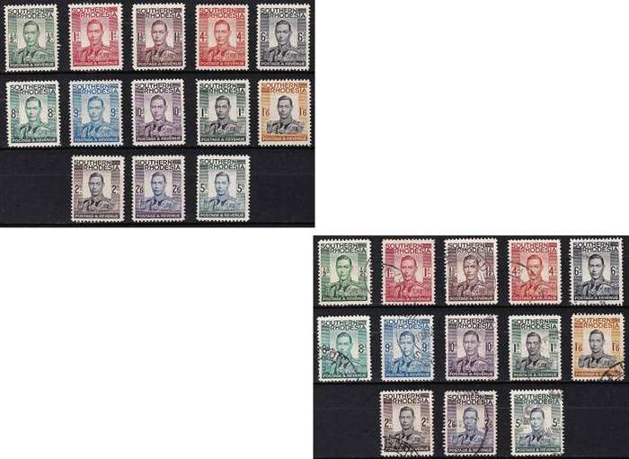 1937 Southern Rhodesia KGVI Fresh UMM(**) Set & VFU Set  @ CV  R2,220