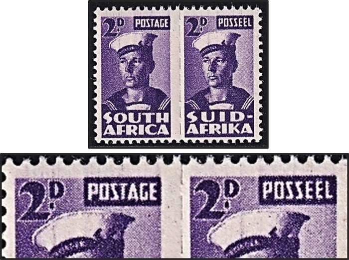 1942 Union 2d Sailor UMM(**) Variety - Smudged Printing Top Part of Stamps