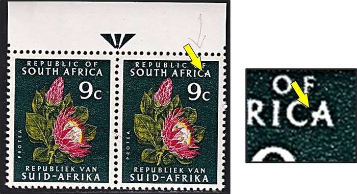 1973 RSA 9c UMM(**) Variety - Slash in "A"