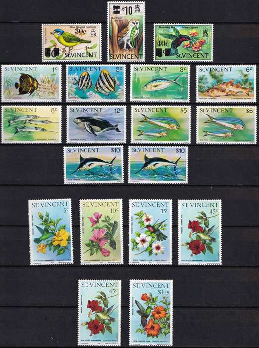 1974-1980 St. Vincent UMM(**) Animal Themed Issues @ CV  R1,750+