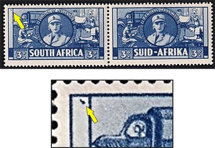 1941 Union 3d UMM(**) UHB Variety - Blue Spot in Left Bar - Scarce!