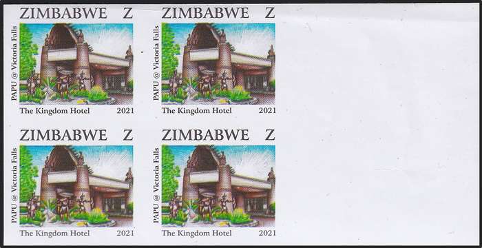 2021 Zimbabwe UMM(**) Kingdom Hotel Z-Value IMPERFORATE Block of 4