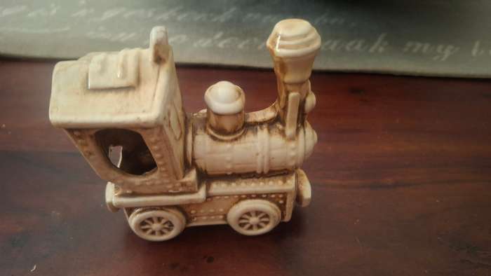 Creations by Capodimonte Porcelain Crude Antique train Figurine with Flowers