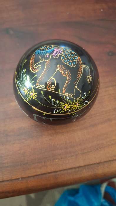 Thai Carved Soap Rose Hand Painted Laquered Box