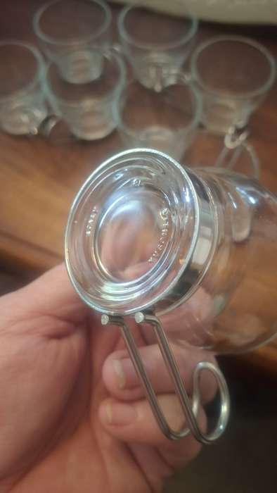 Set of 8 Vitrosax Italian Espresso glass cups