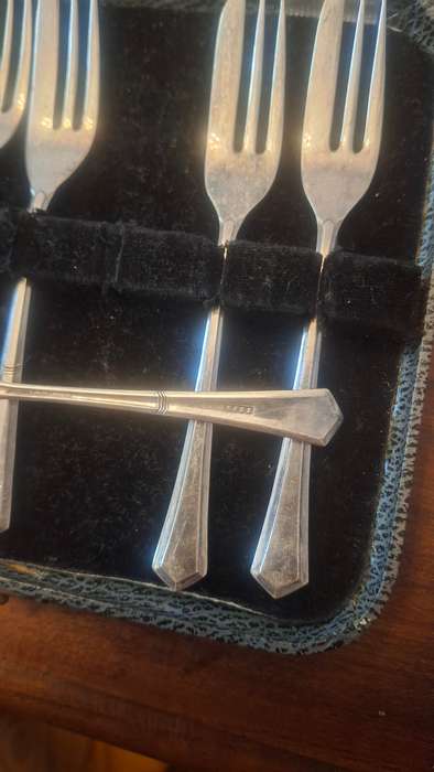 Vintage cake forks in box