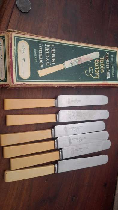 Vintage bone handels knifes Alfred  fields x 6