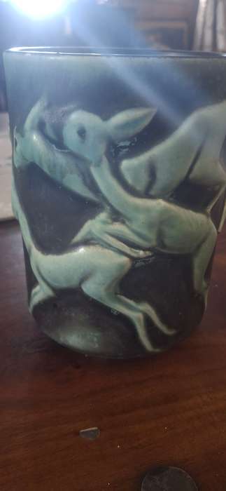 Vintage Cortendorf Dear Jar Pottery Germany Turquoise Retro MCM