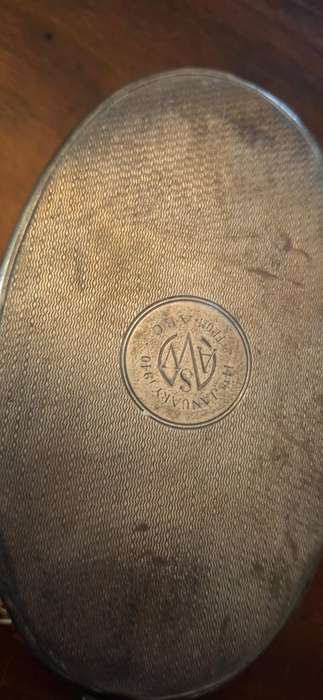 Vintage Sterling Silver brushes in leather case