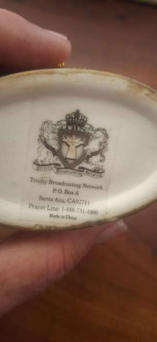 Vintage Mary Baby Jesus Trinket Box Trinity Broadcasting Network Mother Nativity