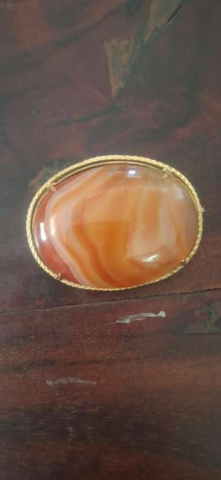 Orange Agate Brooch vintage