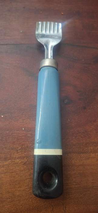 Vintage Kitchen Utensil Nutbrown Patent Butter Curler Made in England 1950s Blue Flat