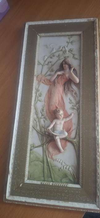 Karl Ens Volkstedt Bisque Porcelain Wall Plaque  - circa 1900-1932
