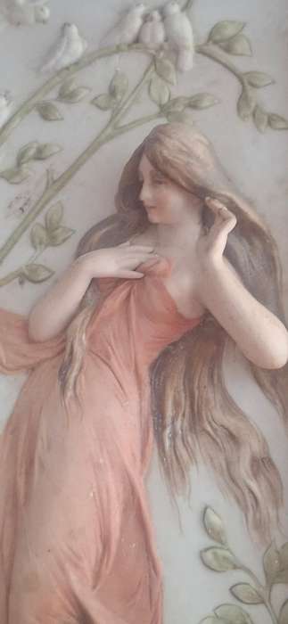 Karl Ens Volkstedt Bisque Porcelain Wall Plaque  - circa 1900-1932