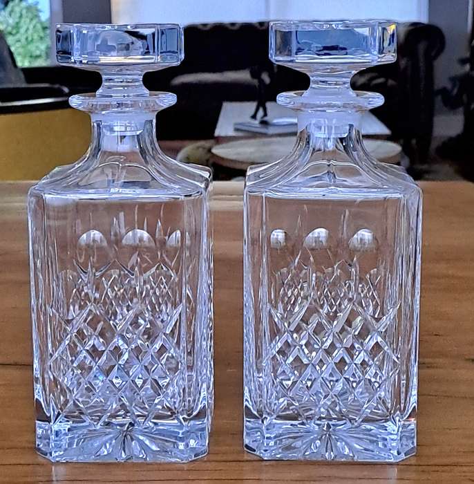 Pair of Crystal Decanters in a Tantalus