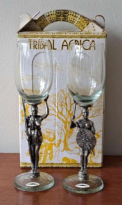 Andy C 'Tribal Africa' Wine Glasses - boxed
