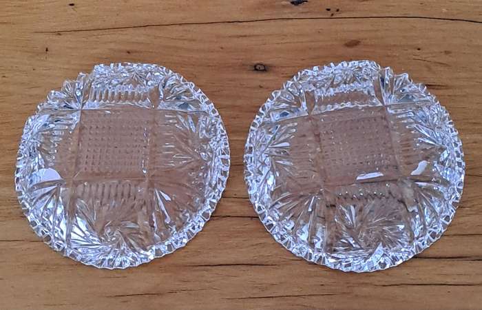 Pair of Crystal Trinket Dishes
