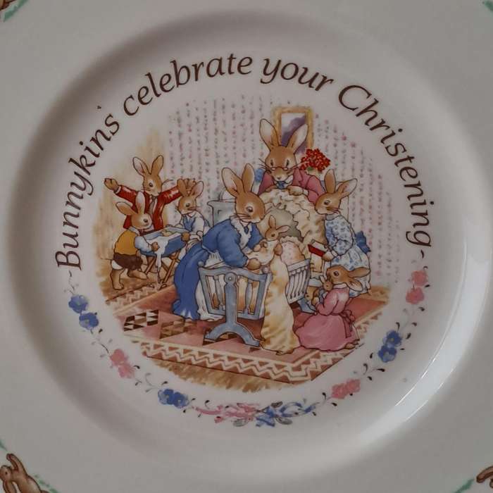Royal Doulton Bunnykins Plate - 'Celebrate Your Christening'