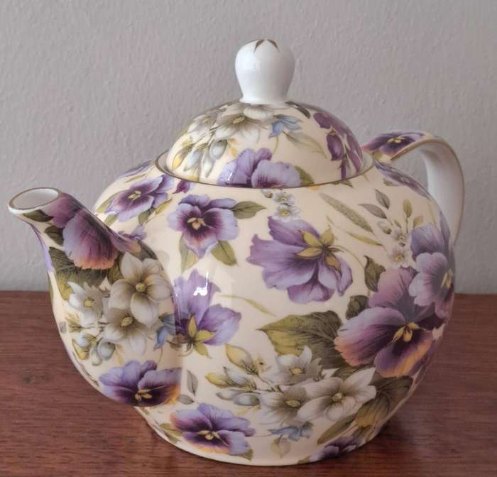 Maxwell Williams Teapot 'Cream Pansy