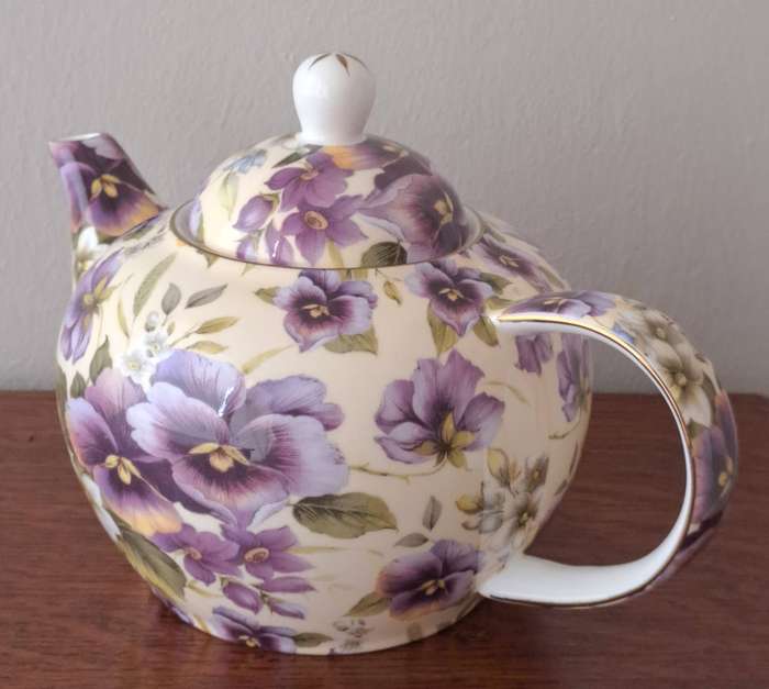 Maxwell Williams Teapot 'Cream Pansy
