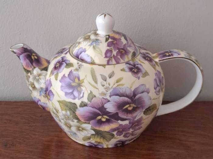 Maxwell Williams Teapot 'Cream Pansy