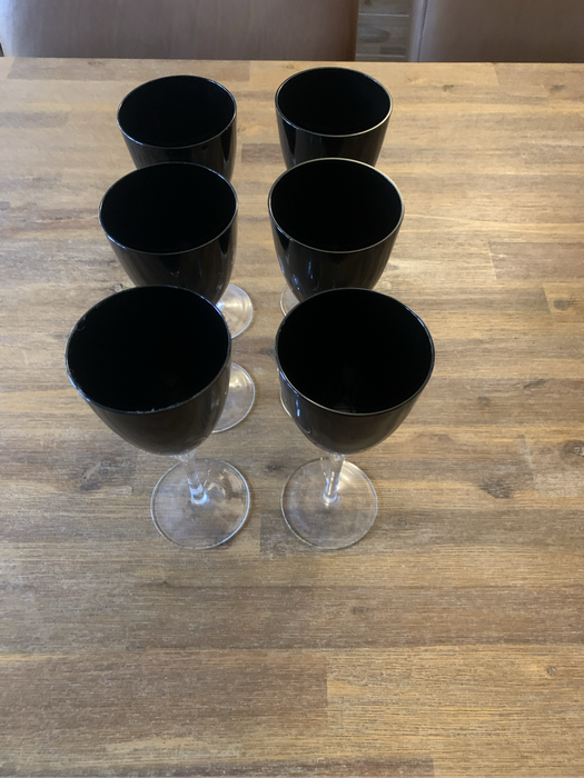 Black Wine Glasses x6