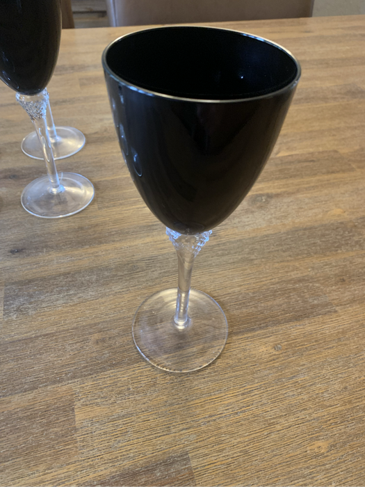 Black Wine Glasses x6