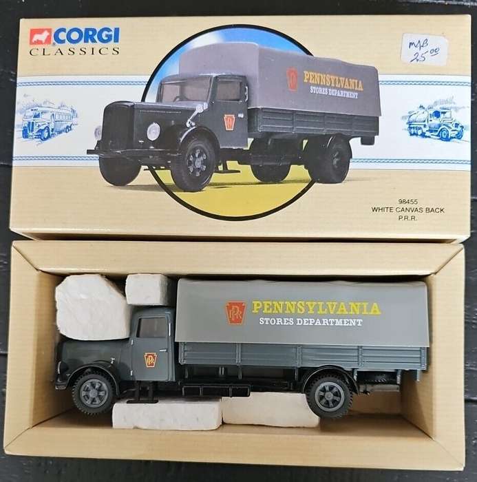 White Canvas Back Pennsylvania Stores PRR Diecast Replica Truck