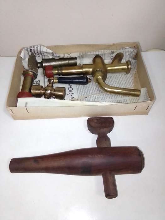Old Vintage Wine Barrel taps. Bronze giant wine barrel faucet + a Inline, a Drain and release plug.