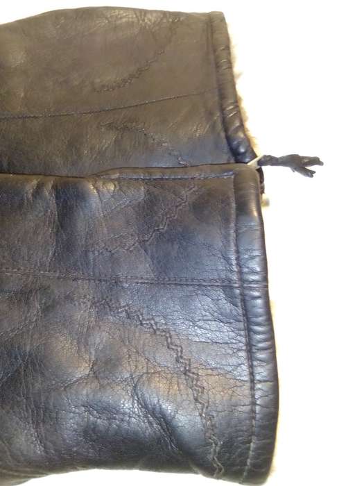 Vintage genuine Fur lined leather gloves, gift for girls, mom, Mother's Day