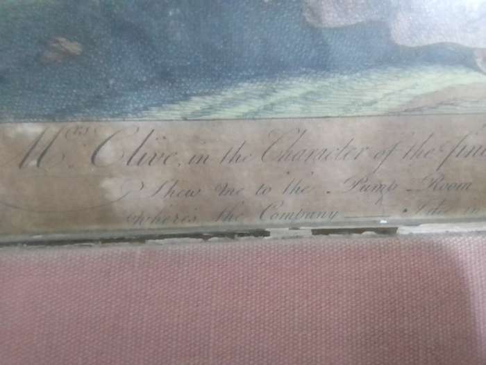 A Very old 1900's oil Painting. Mrs Clive. Show me to the Pumphouse. A painting under matt glass