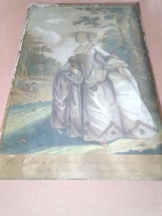 A Very old 1900's oil Painting. Mrs Clive. Show me to the Pumphouse. A painting under matt glass
