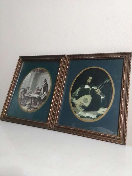 Medallion Wall Arts. Men at High finance and a musician earning his keep.