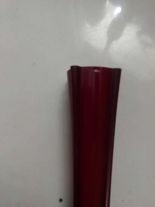 A pair of Vintage Hand-Blow Eifel Tower Cased Art Glass Vase Wine Red and Brilliant White Inner.