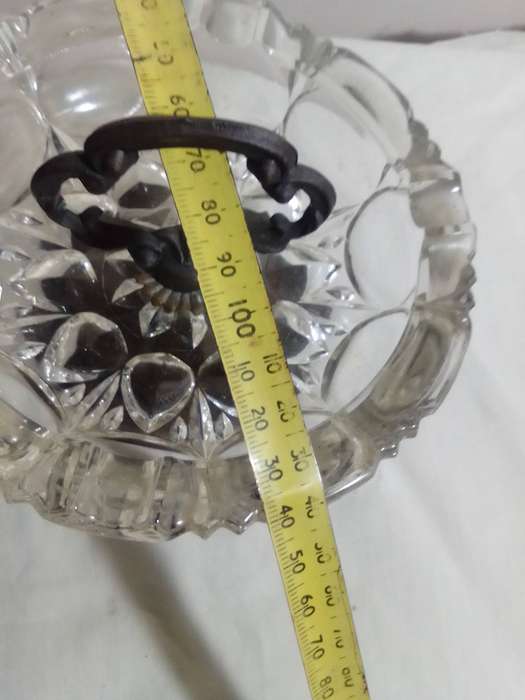 Vintage made in Italy Bronze footed pedestal glass Bon Bon dish.