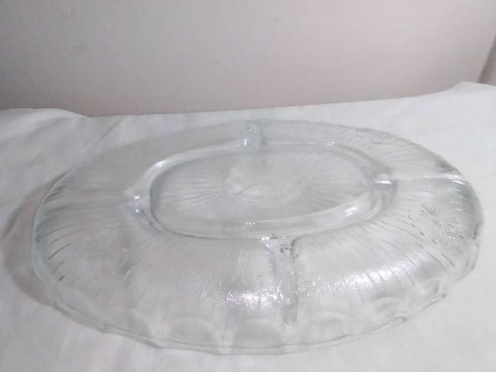Vintage An Oval Tapas Dip Condiment Cut Glass Five Way Vintage Serving Platter