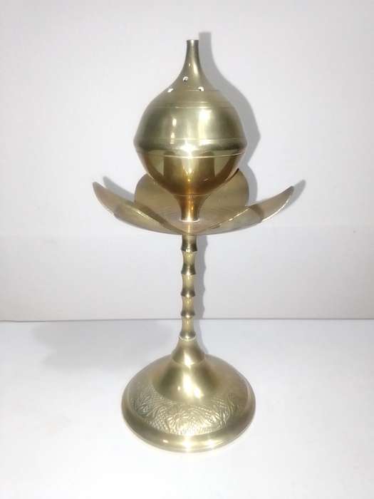 2 x Elegant Vintage Brass Perfume Rose Water Sprinkler|Old Brass Perfume Bottles Essence Holders.
