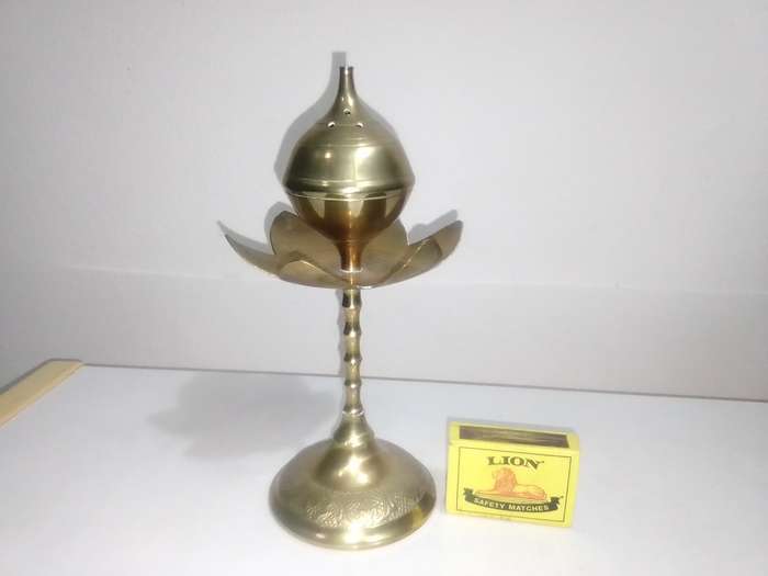 2 x Elegant Vintage Brass Perfume Rose Water Sprinkler|Old Brass Perfume Bottles Essence Holders.