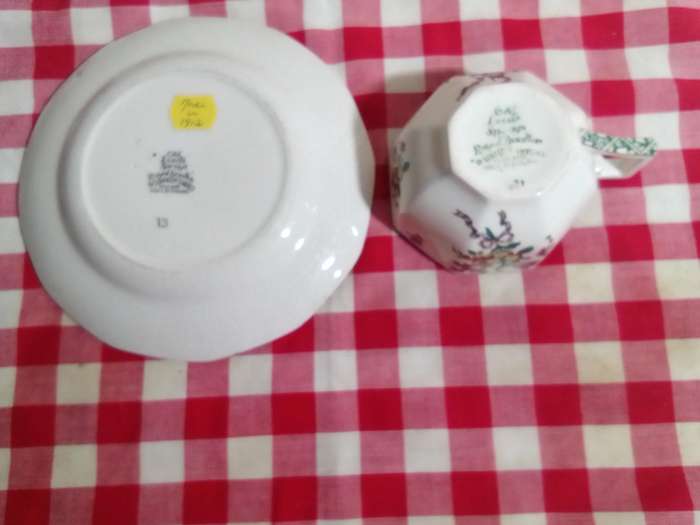 Royal Doulton Old Leeds Sprays D3548 Breakfast Cup & Side Plate 1912-1930
