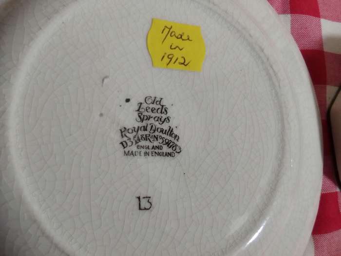 Royal Doulton Old Leeds Sprays D3548 Breakfast Cup & Side Plate 1912-1930