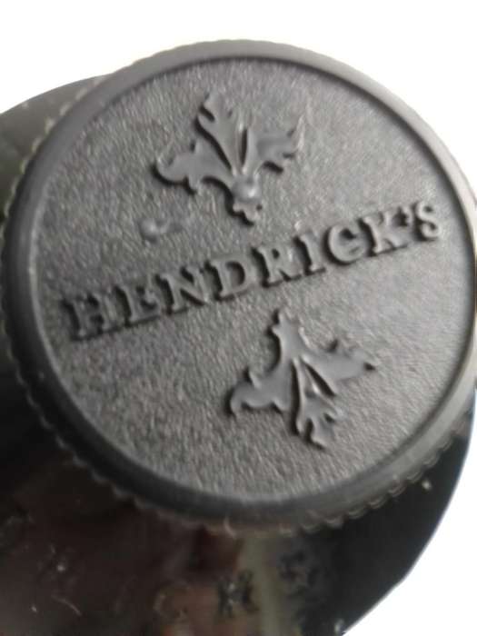 2 x empty Hendricks Gin  dark cobalt blue bottles. Introduced in 1999.