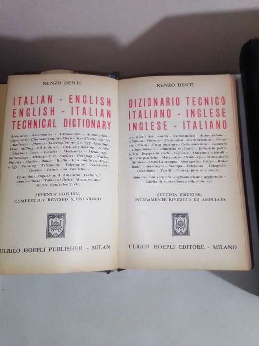 Afrikaans dictionary 1067 p and Italian to English/English to Italian Technical dictionary 1642 p