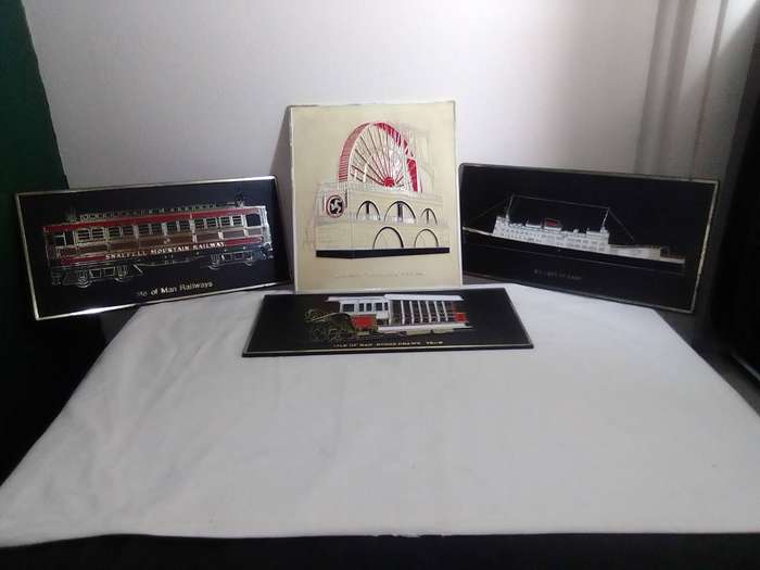 Vintage Transportation Rail & Steam plaques. Mann Railway 1873 Steam Engine Wall Art Raised Plaques.