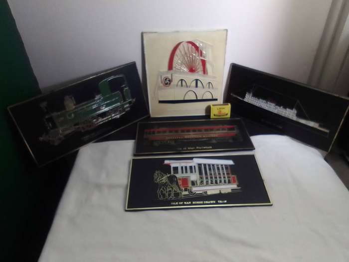 Vintage Transportation Rail & Steam plaques. Mann Railway 1873 Steam Engine Wall Art Raised Plaques.