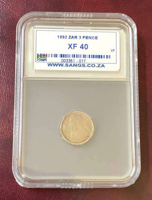!!! ZAR 1892 3 Pence XF40 !!!