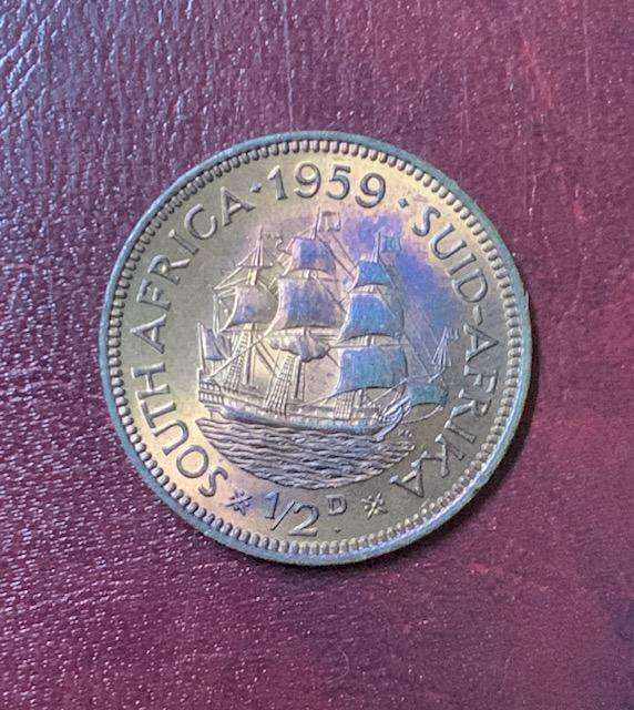 !!! South Africa Union 1959 Half Penny !!!