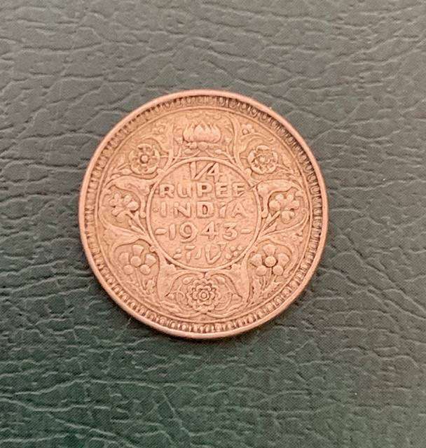 India 1/4 Rupee - 1943
