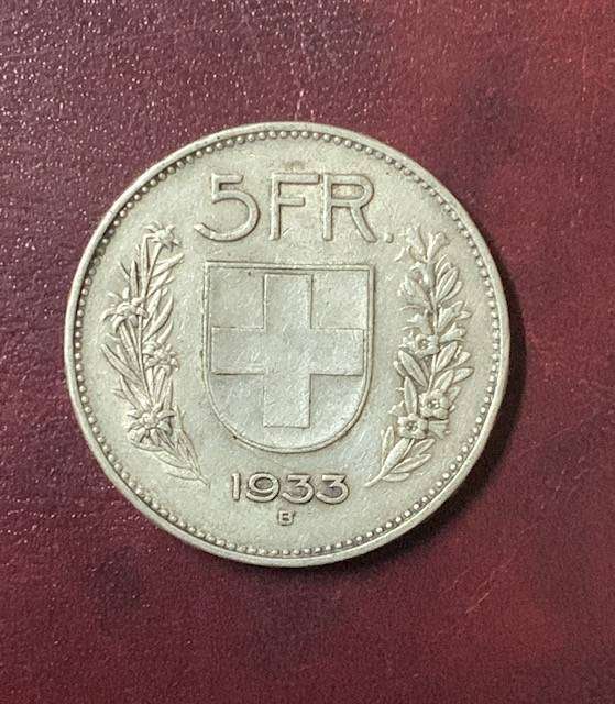 !!! Switzerland 1933B - 5 Franc !!!